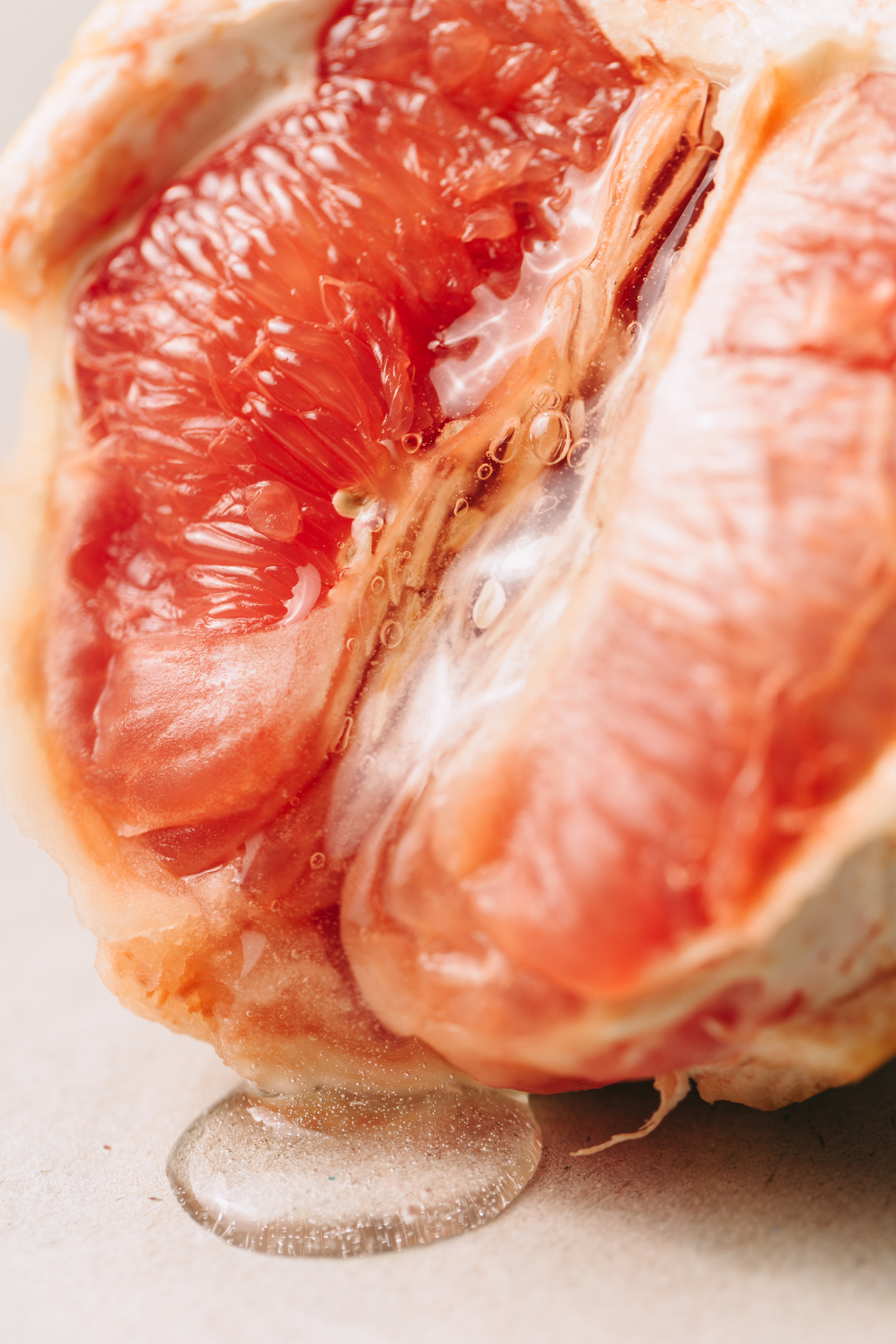 Water Dripping from Grapefruit
